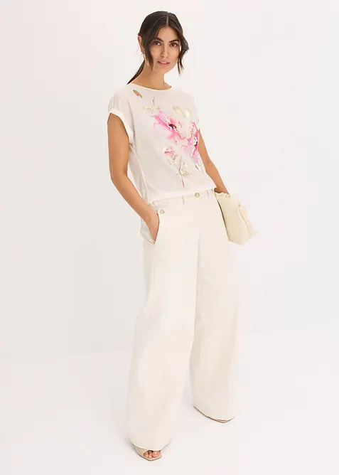 Maglia con inserto in satin, bonprix