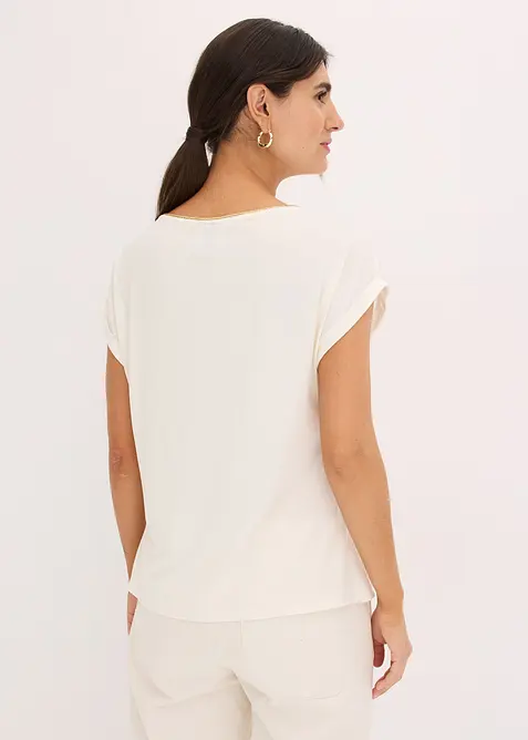 Maglia con inserto in satin, bonprix