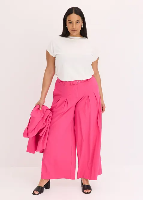 Pantaloni con pinces e cintura (set 2 pezzi), bonprix