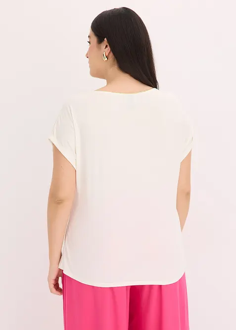 Maglia con inserto in satin, bonprix