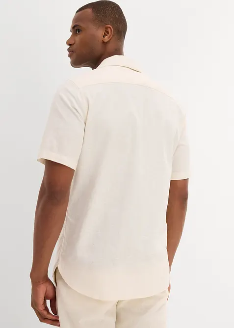 Camicia a maniche corte in misto lino, bonprix