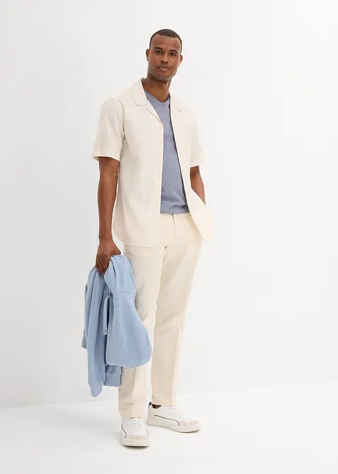 Camicia a maniche corte in misto lino, bonprix