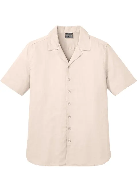 Camicia a maniche corte in misto lino, bonprix