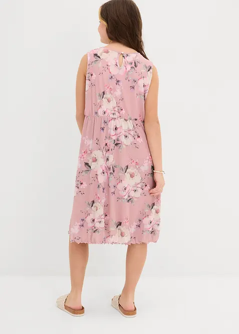 Abito in mesh vaporoso con stampa allover, bonprix