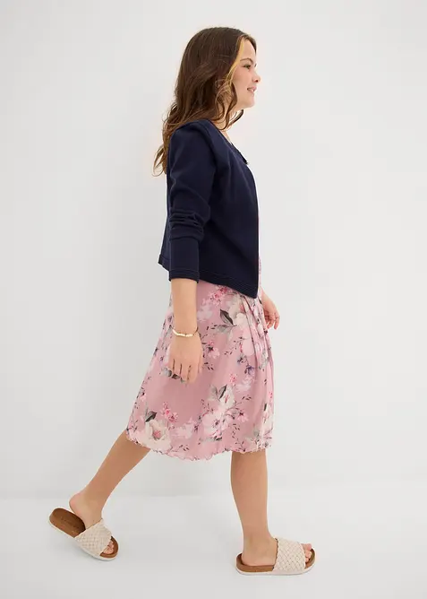 Abito in mesh vaporoso con stampa allover, bonprix