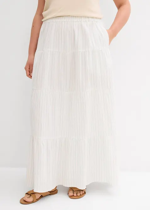 Gonna lunga a righe in puro cotone, bonprix