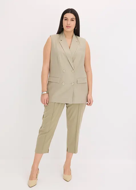 Blazer senza maniche in misto lino, bonprix