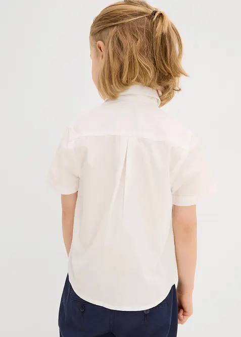 Camicia con maniche corte e papillon in puro cotone (set 2 pezzi), bonprix