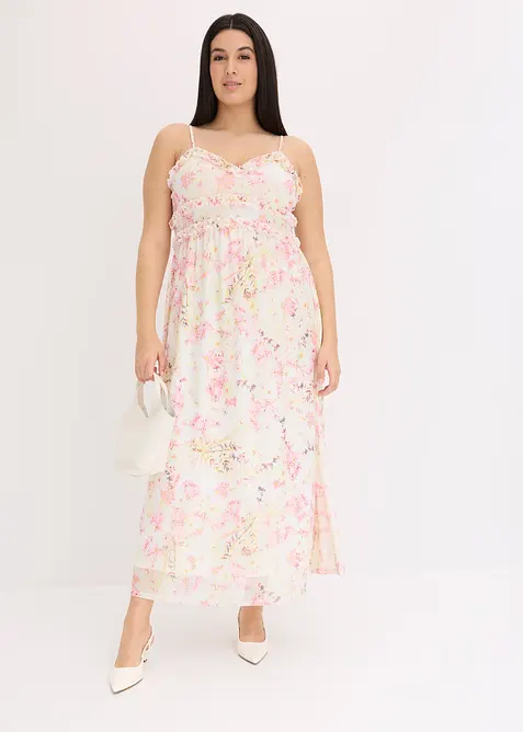 Abito lungo in delicato mesh, bonprix