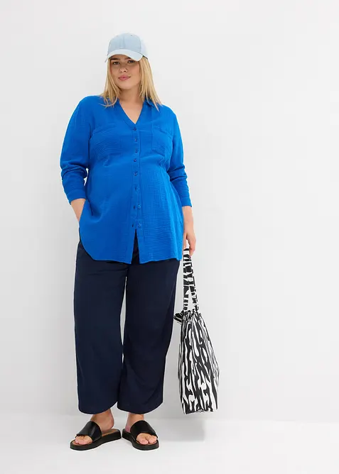 Pantaloni pr&eacute;maman in mussola di puro cotone, loose fit, bonprix