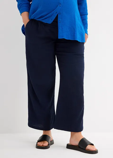 Pantaloni pr&eacute;maman in mussola di puro cotone, loose fit, bonprix
