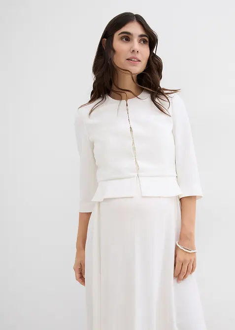 Blazer prémaman corto in satin, bonprix