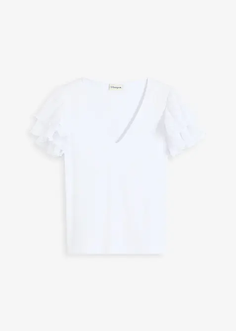 Maglia con volant, bonprix