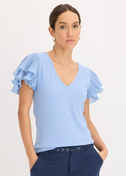 Maglia con volant, bonprix