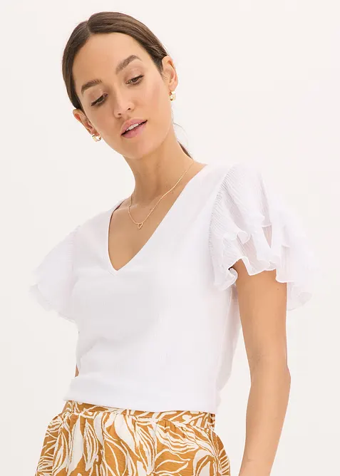 Maglia con volant, bonprix