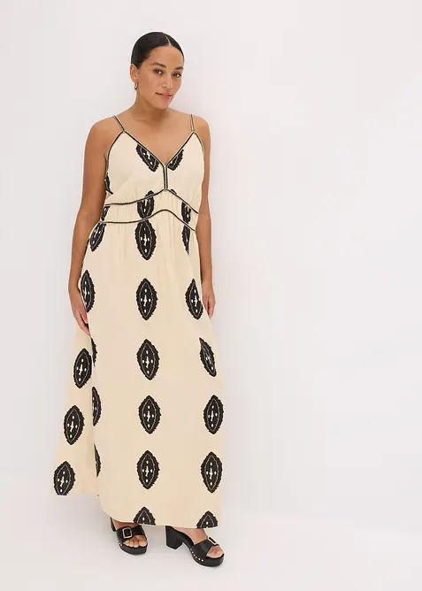 Abito lungo in misto lino vaporoso, bonprix