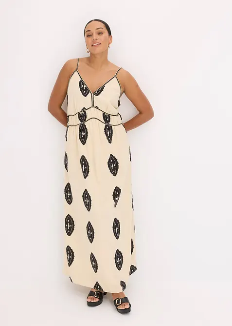 Abito lungo in misto lino vaporoso, bonprix