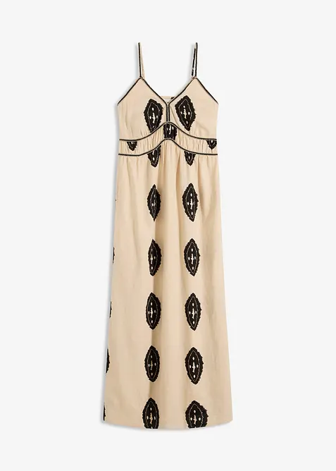 Abito lungo in misto lino vaporoso, bonprix