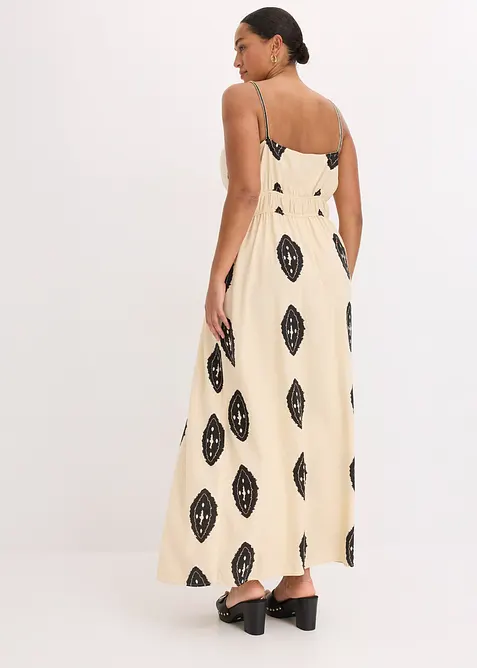 Abito lungo in misto lino vaporoso, bonprix