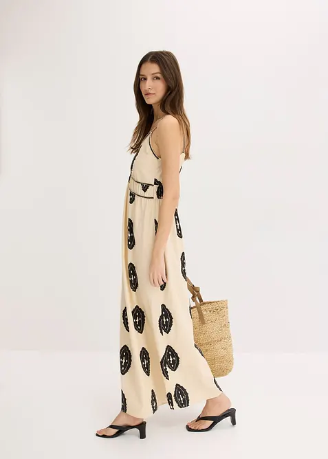 Abito lungo in misto lino vaporoso, bonprix