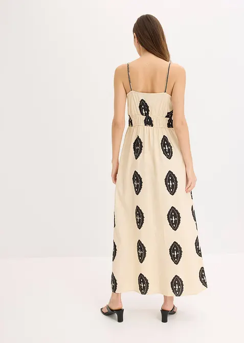 Abito lungo in misto lino vaporoso, bonprix