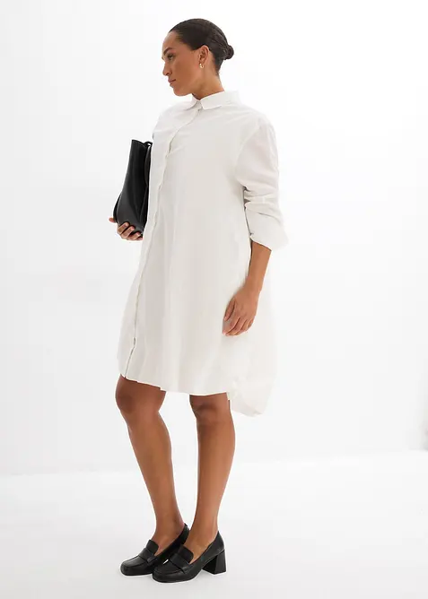 Abito chemisier in puro cotone con fondo a palloncino, bonprix