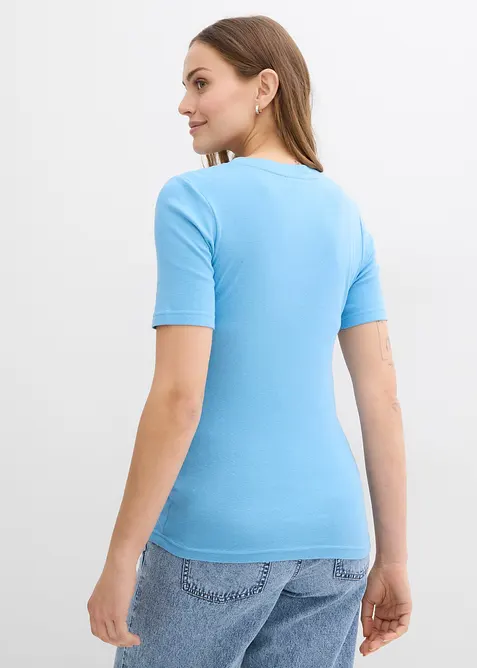 Maglia prémaman a coste in puro cotone biologico (pacco da 2), bonprix