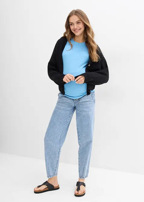 Maglia prémaman a coste in puro cotone biologico (pacco da 2), bonprix