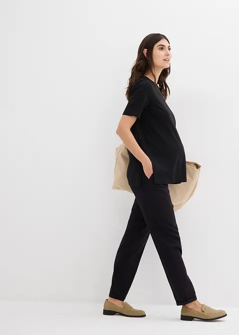 Maglia prémaman / da allattamento in cotone biologico con spacchetti laterali, bonprix