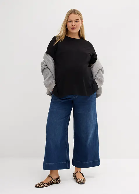 Maglia pr&eacute;maman / da allattamento in cotone biologico con spacchetti laterali, bonprix