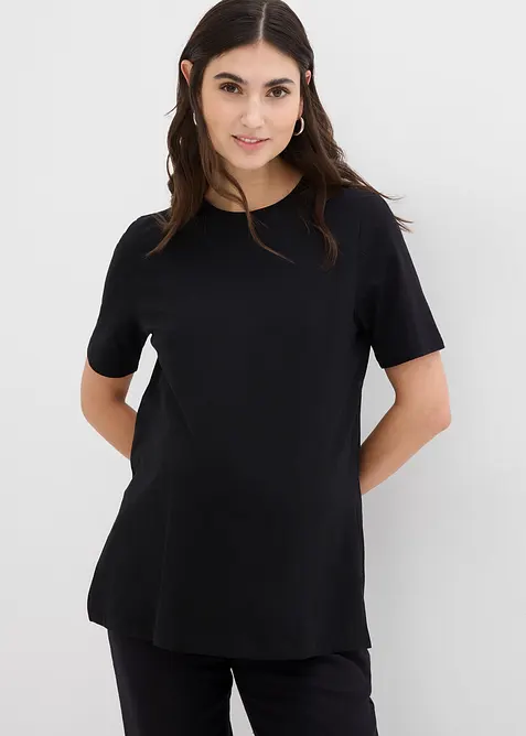 Maglia prémaman / da allattamento in cotone biologico con spacchetti laterali, bonprix