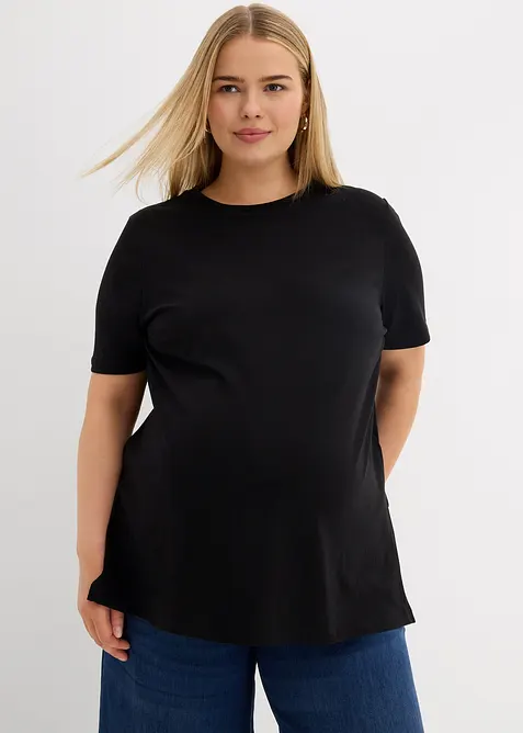 Maglia pr&eacute;maman / da allattamento in cotone biologico con spacchetti laterali, bonprix