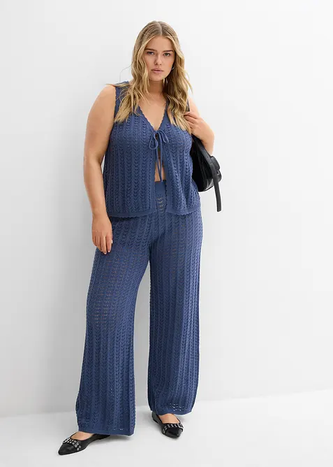 Gilet in maglia con motivo traforato, bonprix