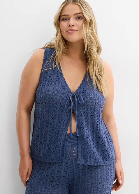 Gilet in maglia con motivo traforato, bonprix