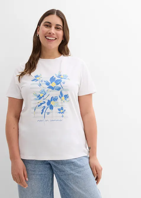 T-shirt in misto cotone elasticizzato, bonprix