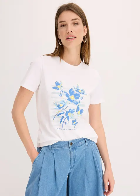 T-shirt in misto cotone elasticizzato, bonprix