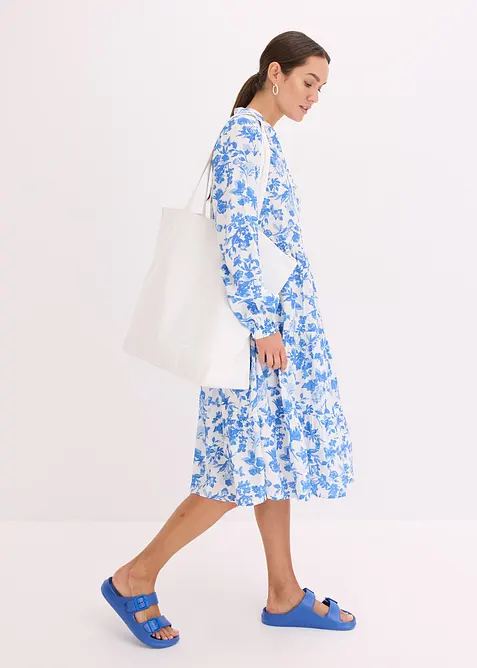 Abito con colletto a serafino in viscosa fluente, bonprix