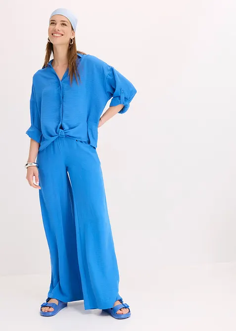 Pantaloni larghi in cr&ecirc;pe leggero, bonprix