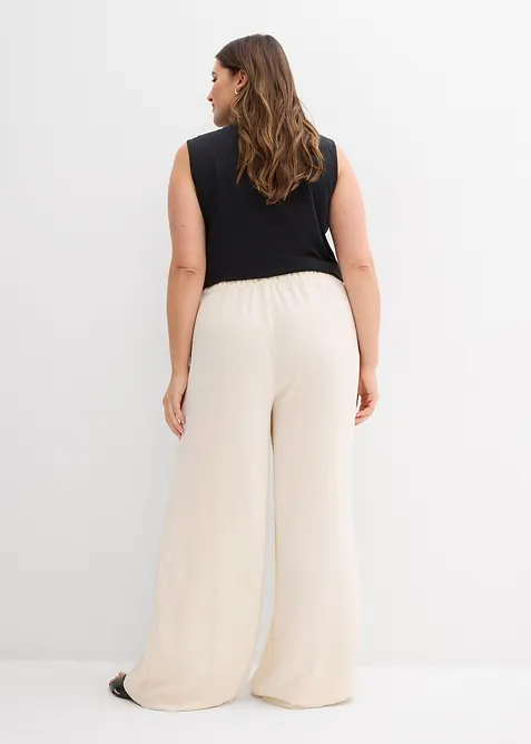 Pantaloni larghi in cr&ecirc;pe leggero, bonprix