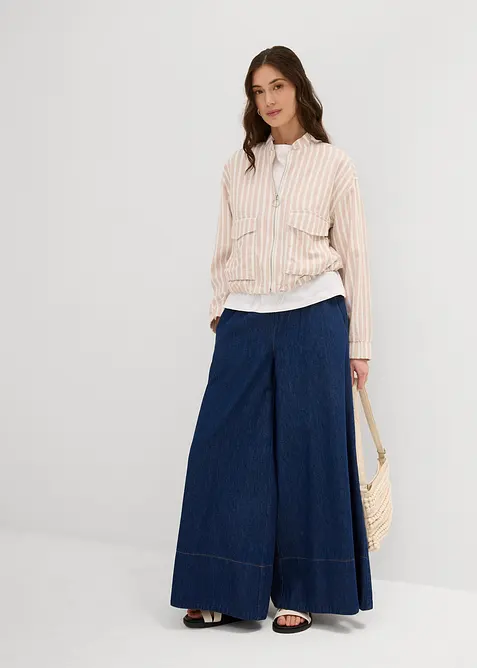 Giubbotto bomber effetto lino, bonprix