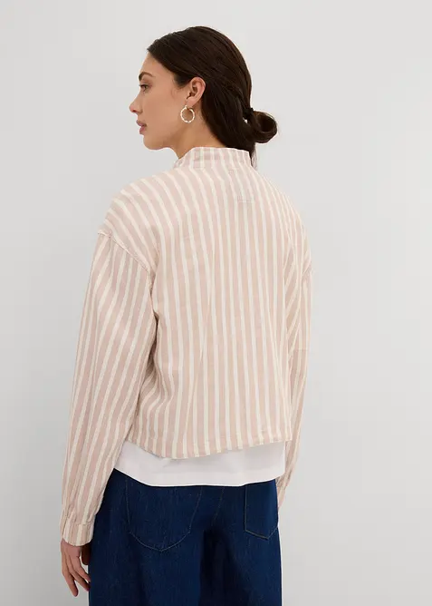 Giubbotto bomber effetto lino, bonprix