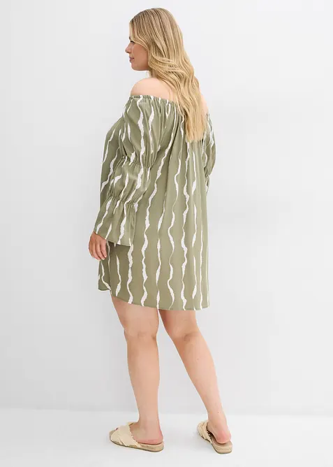 Abito con spalle scoperte in viscosa fluente, bonprix