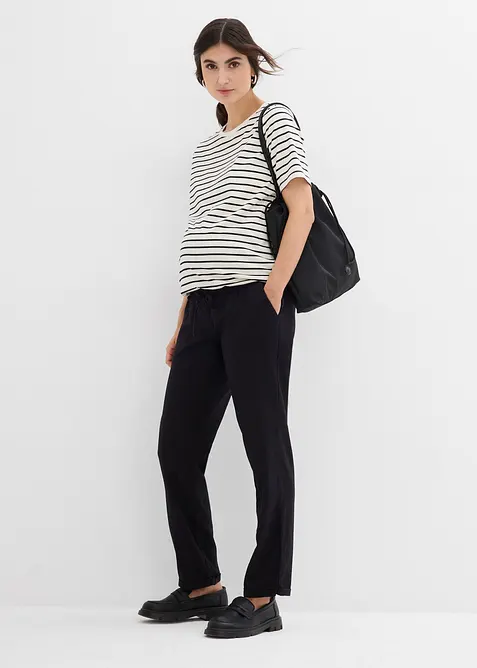 Pantaloni prémaman in misto lino, straight, bonprix