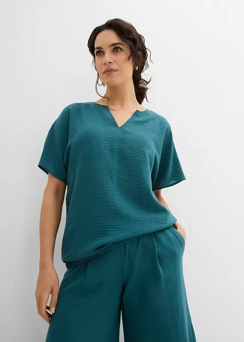 Blusa oversize con fondo elastico, bonprix