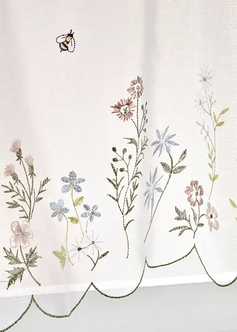 Tenda a vetro con ricamo floreale, bonprix