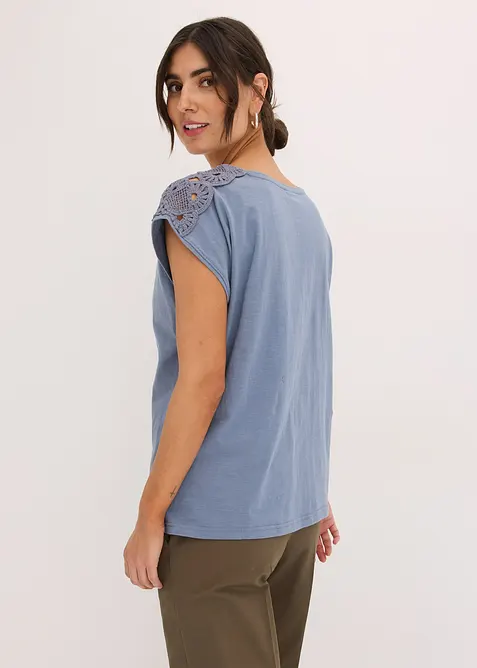 Maglia con inserti lavorati a uncinetto, bonprix