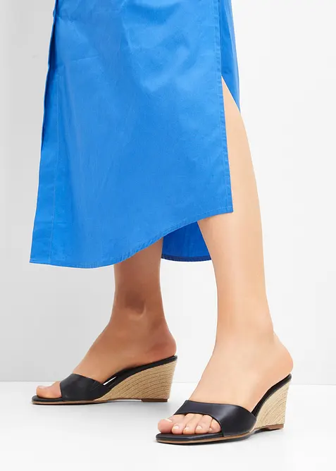 Ciabattine con zeppa effetto corda, bonprix