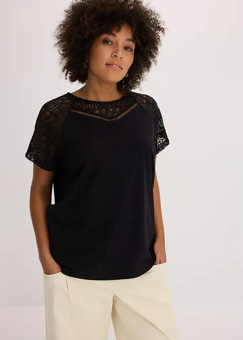 Maglia con pizzo, bonprix