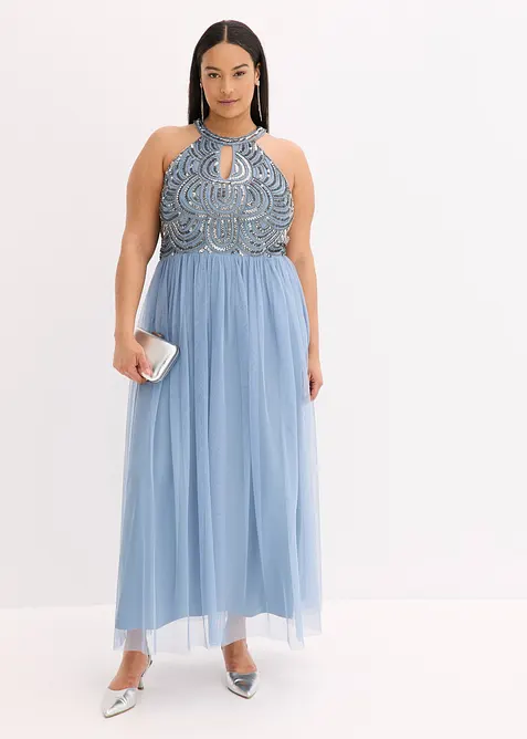 Abito lungo con paillettes, bonprix