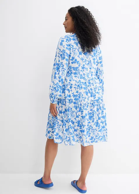 Abito con colletto a serafino in viscosa fluente, bonprix